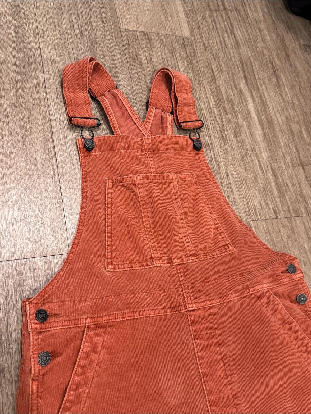 Free People Burnt Orange/Rust Corduroy Midi Overall Dress - Picture 3 of 11